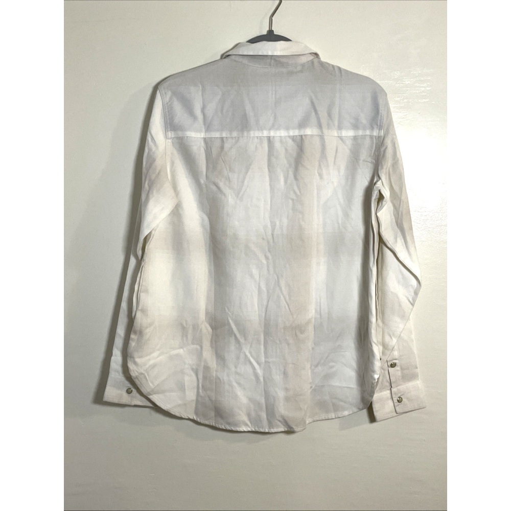 Women's Jachs Girlfriend Super Soft Feel Flannel Botton up Shirt White S New - Picture 6 of 7